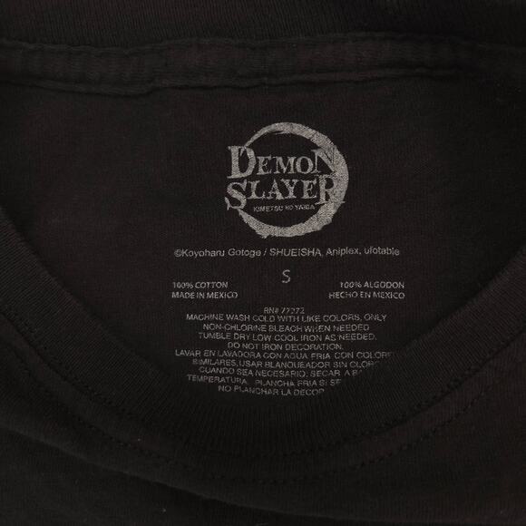 Demon Slayer Anime Short Sleeve Crew Neck Graphic T-Shirt Mens Size S Black - Picture 3 of 9